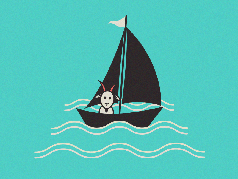 Goat on a Boat. animation boat goat illustration motiondesignschool sea waves
