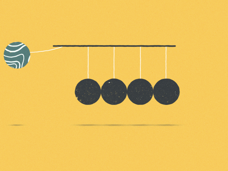 Newton's Cradle animation illustration motiondesignschool newtons cradle pendulum