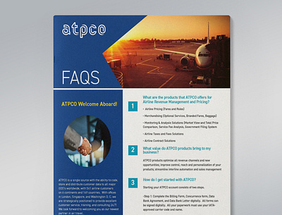 ATPCO FAQ Brochure airline airline industry graphic design indesign terminology