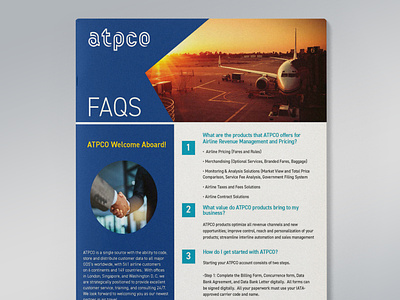 ATPCO FAQ Brochure airline airline industry graphic design indesign terminology