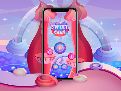 Sweet Cake mobile Game art casual concept design free game illustration ios mobile online web