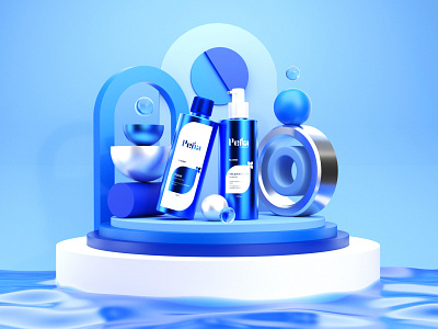 Packing cosmetic 3d 3d beaty blue brand identity branding c4d care cosmetic design graphic design logo motion graphics natural packing product design visual identity water