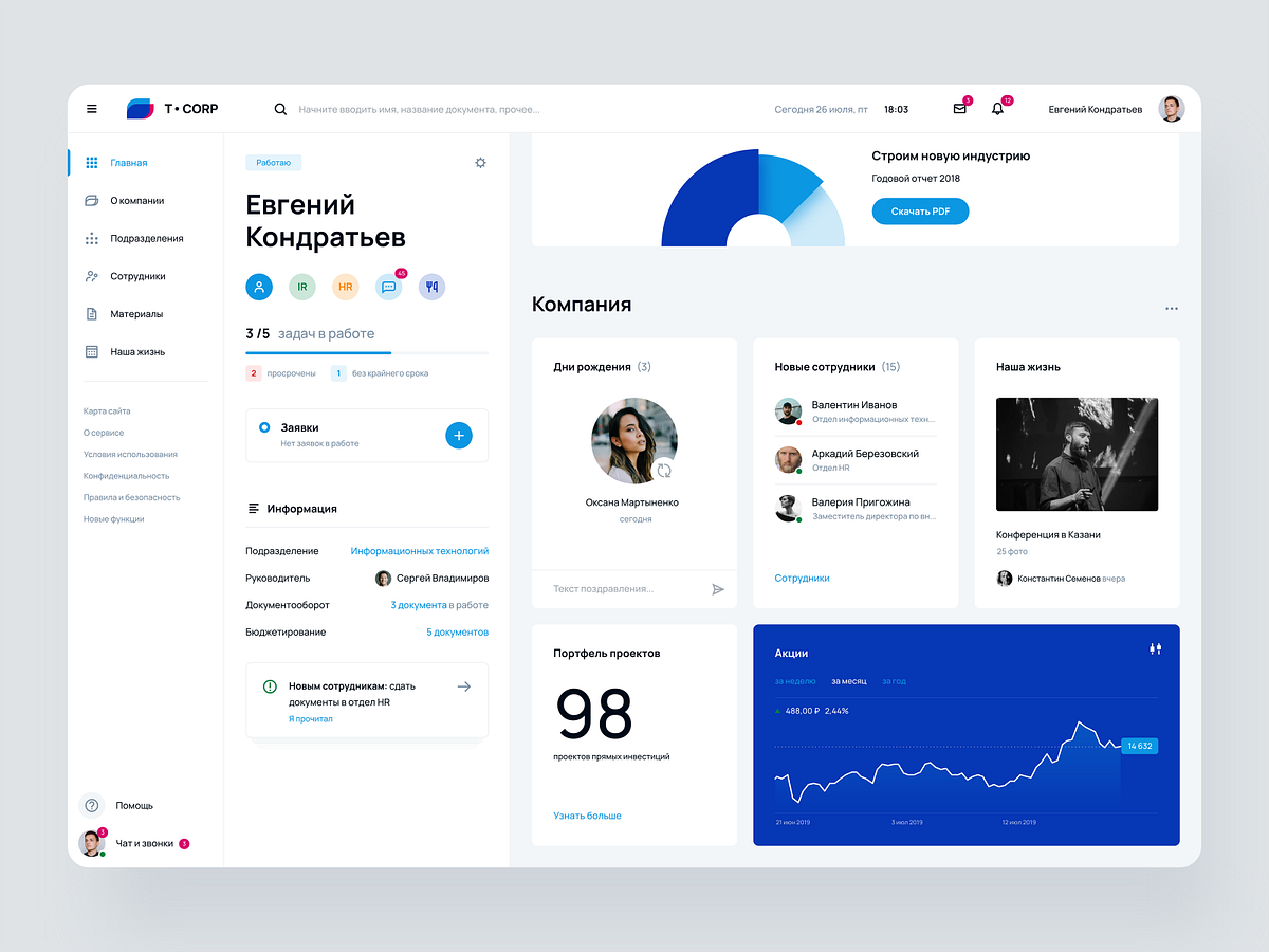 Corporate Portal by Alexey on Dribbble