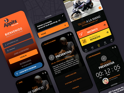 App motorcycles graphic design mobile motorcycle ui