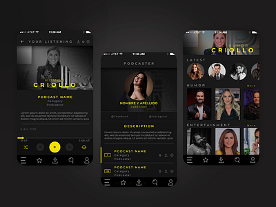 Podcast app design job mobile podcast ui