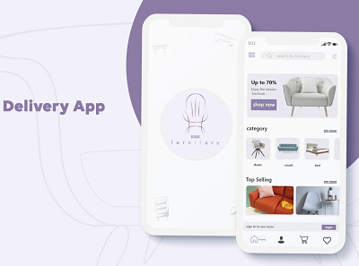 Furniture App animation app branding design icon illustration logo ui ux web