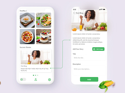 Healthy Food App screens UI app branding design graphic design illustration ui ux web website