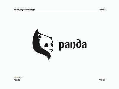 Logo 03/50 animal logo branding daily logo daily logo challenge dailylogochallenge design graphic design illustration logo minimal panda typography vector