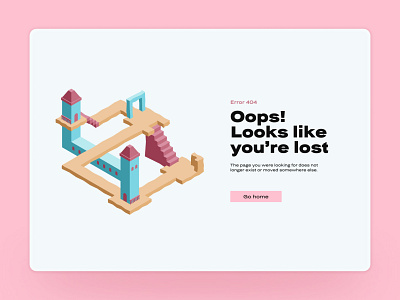 #008 - 404 page 404 404 page daily ui dailyuichallenge design desktop error 404 escher illustration isometric optical illusion ui vector web web design