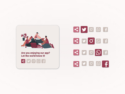 #010 - Social share app button daily ui dailyuichallenge design icon media share social social share ui