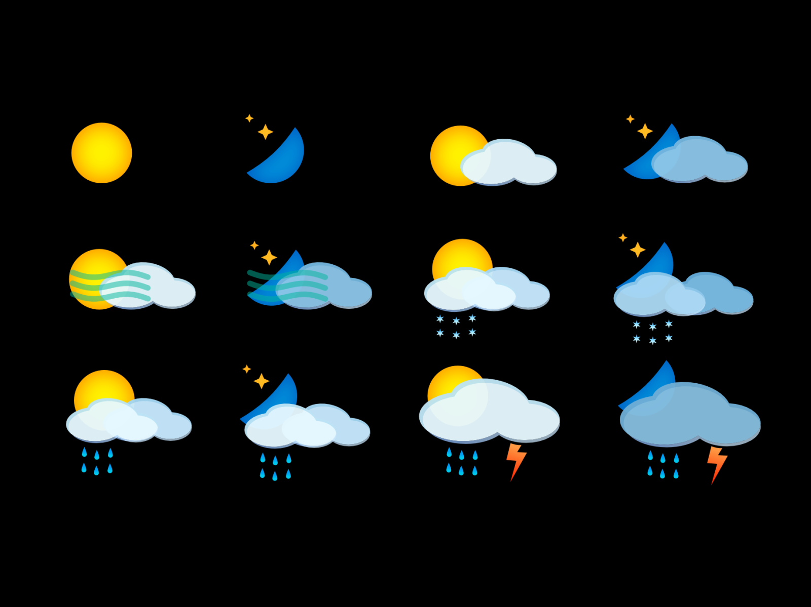 Glass Weather Icons by Rick Ellis on Dribbble