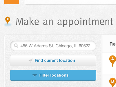 Scheduling appointment gray location map noise search texture ui