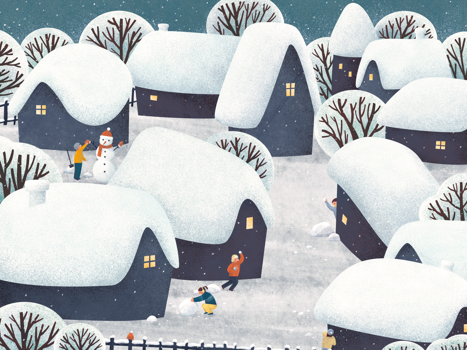 snow day illustration by Wynne W. on Dribbble