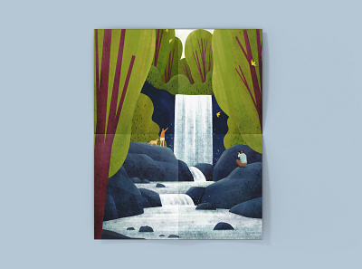 Waterfall Illustration digital illustration digitalart illustration landscape photoshop waterfall