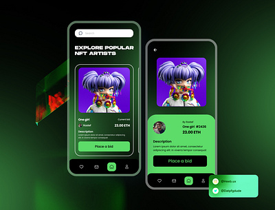 NFT app screen design ui ux