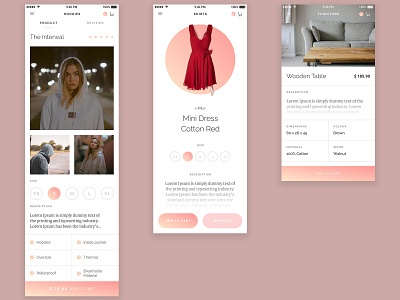 Mobile Fashion Store UI/UX App