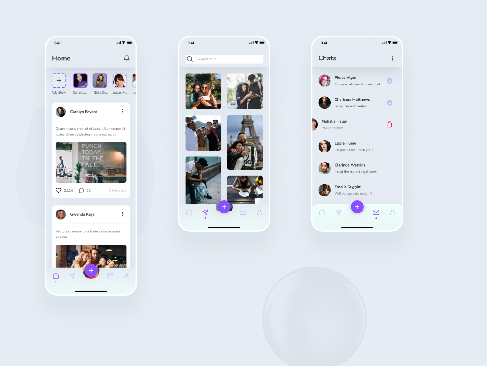 Hello Social Media Mobile App UI/UX by Alper Birtek on Dribbble