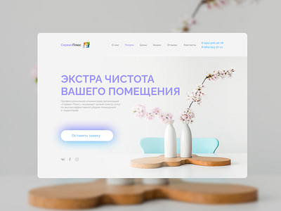 Cleaning Service plus website cleaning concept drying home light service ui ux washing web website white