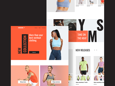 E-commerce | Gymshark sportswear bright concept e commerce figma main page shop sportswear store ui ux web website