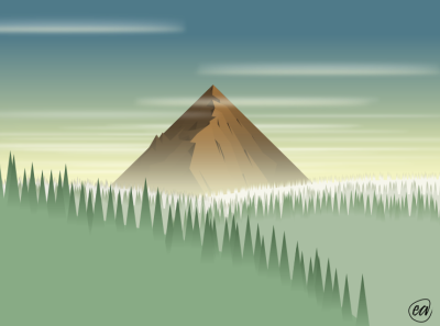 Forest Mountain clouds design illustration mountain vector