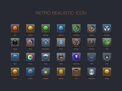 Retro realistic icon