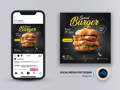 Burger social post sale social media post