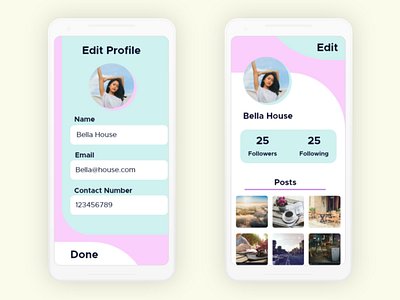 User Profile for a photo sharing app