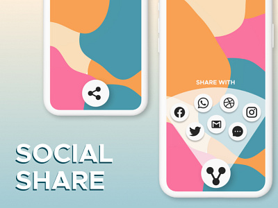 Social Share UI adobexd app autoanimate dailyui design illustration share social network ui