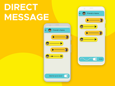 Direct Messaging for a Voice Messaging App adobexd app dailyui design illustration ui