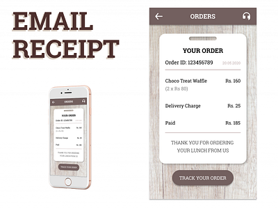 Email Receipt for Food Delivery App adobexd app dailyui design email receipt ui