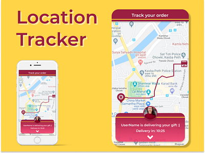 Gift Delivery Location Tracker adobexd app dailyui design illustration ui