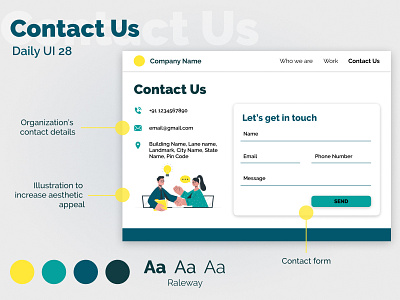 Contact Us contact form contact us dailyui webdesign