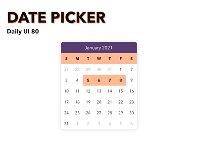 Date Picker daily ui 80 date picker
