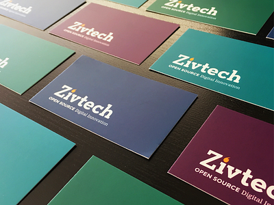 Light Rebrand of Zivtech branding business cards color palette