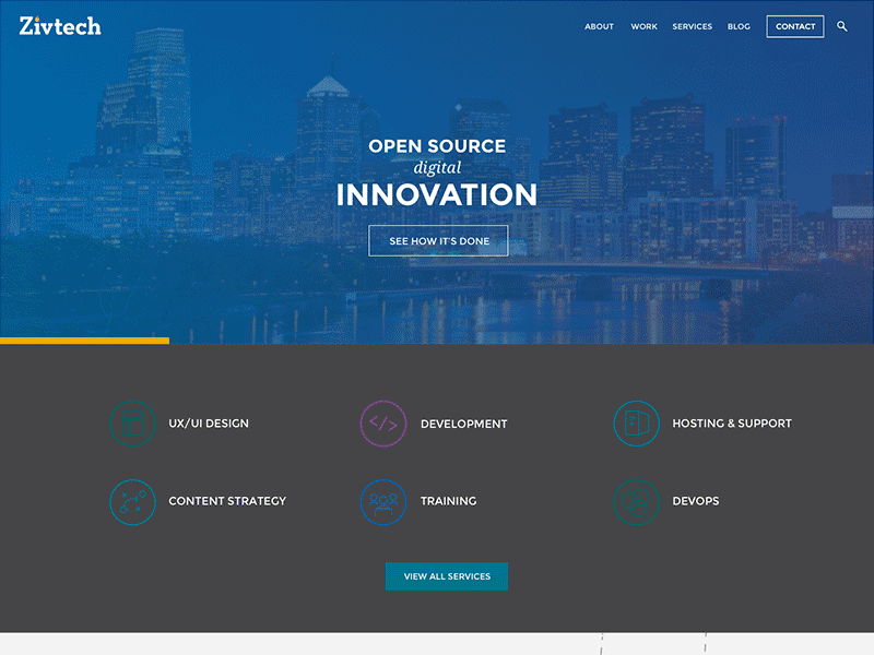 Drupal development company homepage redesign