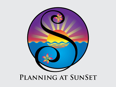 Sunset logo branding design illustration logo vector