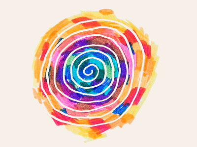 Felt tip pen spiral abstract colour felt tip pen shape spiral