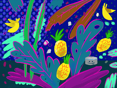 Alexa in the jungle alexa fruit illustration jungle