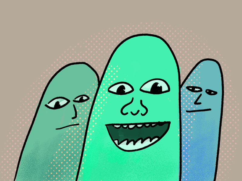 Happy faces pop up hi hello kids toy fingers faces happy gherkins pickle rick