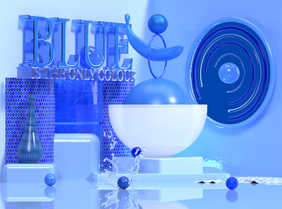Blue is. 3d 3d modeling abstract design graphics