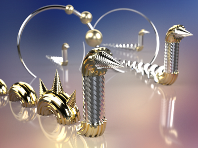 Screws Current View 3d 3d modeling abstract art colours dimension graphics