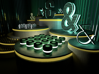 Ampersand stand 3d 3d modeling geometric