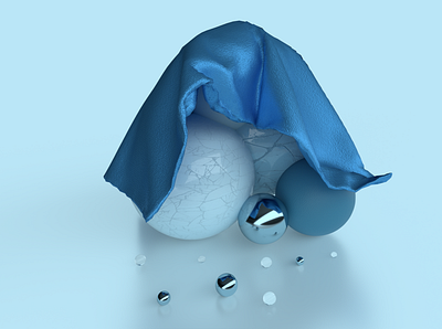 Blue silk 3d 3d art 3d modeling art colours