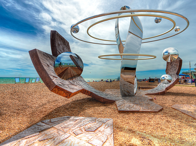 Brighton beach 3d 3d modeling abstract adobe dimension art compositing design geometric photography