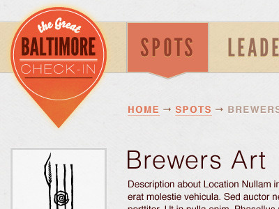 Great Baltimore Check-In - Interior Page baltimore foursquare nostalgia photoshop