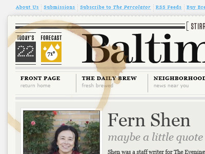 Baltimore Brew - Author Page authors comp news typography wordpress