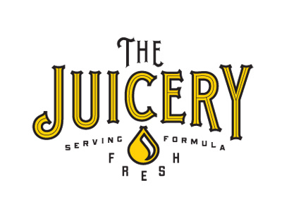 The Juicery drop inline juice bar juicery logo type