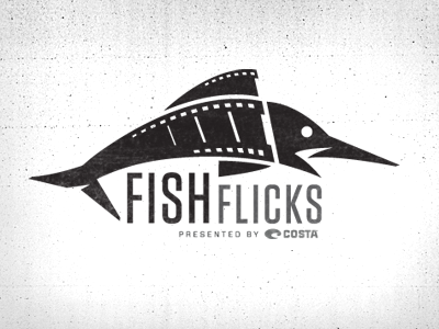 Fishflicks D fish logo movies texture type