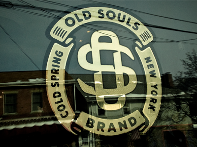 Old Souls fly shop gold gold leaf logo new york type vintage