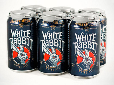 Independence White Rabbit beer can cans independence package design white ale white rabbit